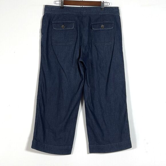 Talbots Denim Capris Jeans Women's Size 14 Blue Stretch Drawcord Waist - Picture 3 of 13